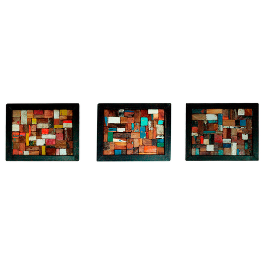 Composición Mínima (Triptych), Assemblage, 25x20cm cu / 9.8x7.9in ea