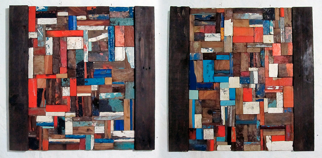 Sinergia 1-2 (Diptych) , Assemblage, 64x64cm cu / 25.2x25.2in ea