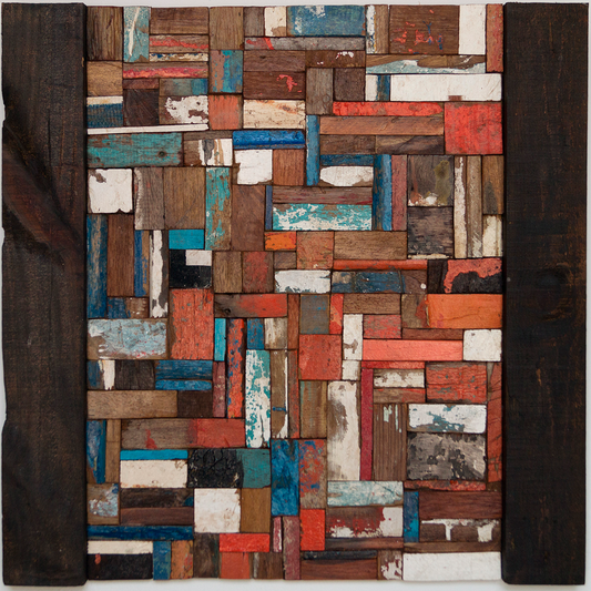 Sinergia 4, Assemblage, 64x64cm cu / 25.2x25.2in