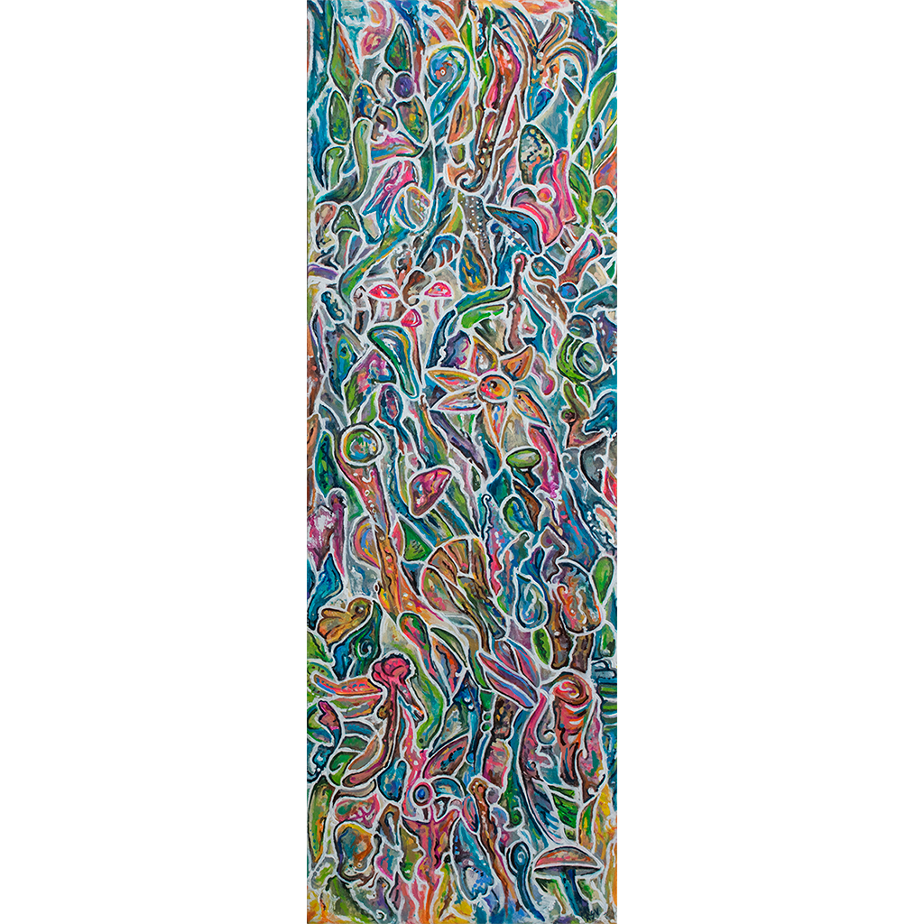 Acid Fungi, Acrylic on Canvas, 120x40cm / 47.2x15.7in