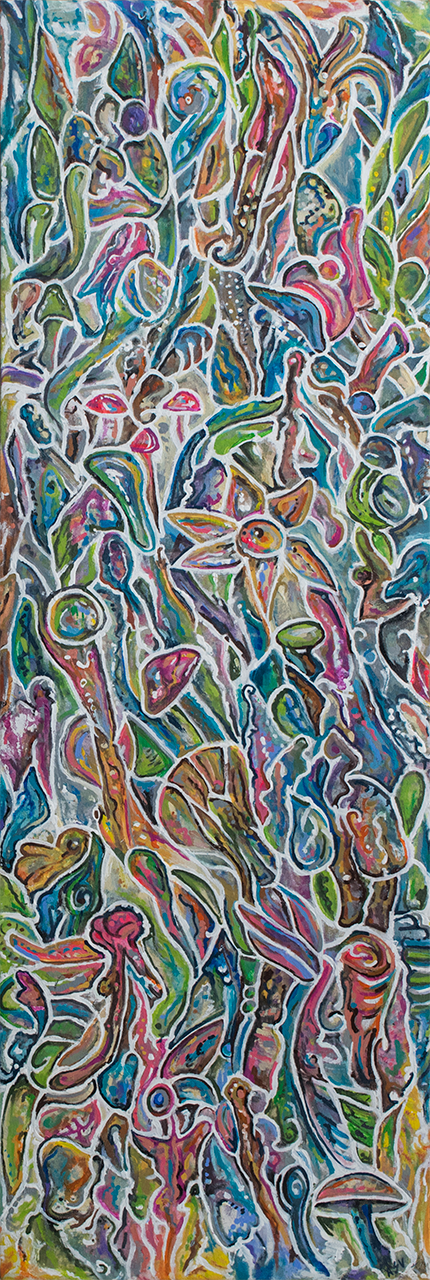 Acid Fungi, Acrylic on Canvas, 120x40cm / 47.2x15.7in