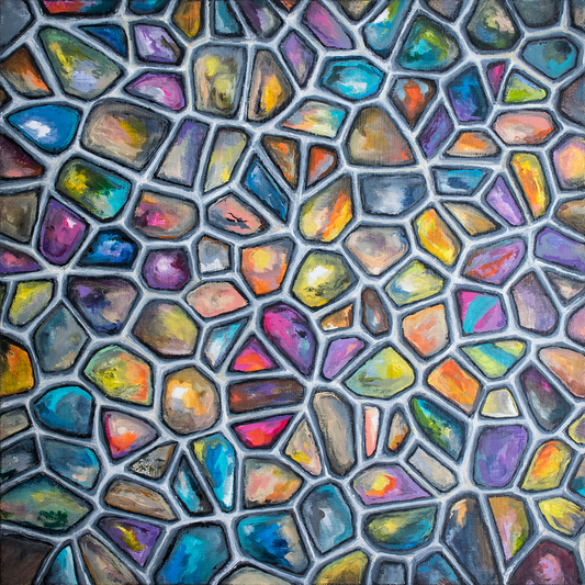 Cells, Acrylic on Canvas, 60x60cm / 23.6x23.6in