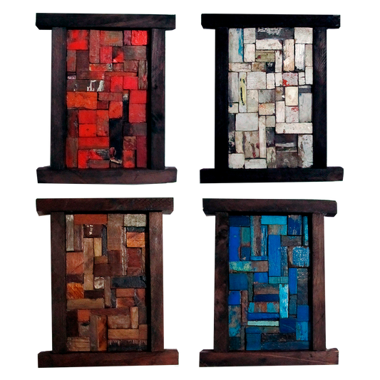 Kung Fu (Poliptych), Assemblage, 25x30cm / 9.8x11.8in