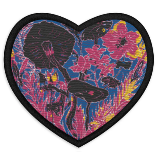 Mush Heart Blue, Embroidered patches