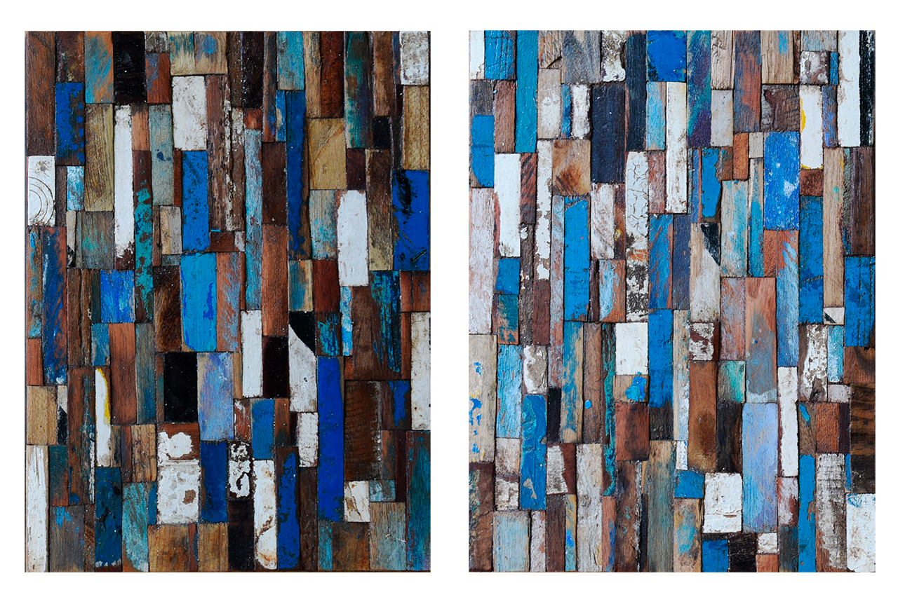 Recuerdos Constructivos (Diptych), Assemblage, 30x40cm cu / 11.8x15.7in ea