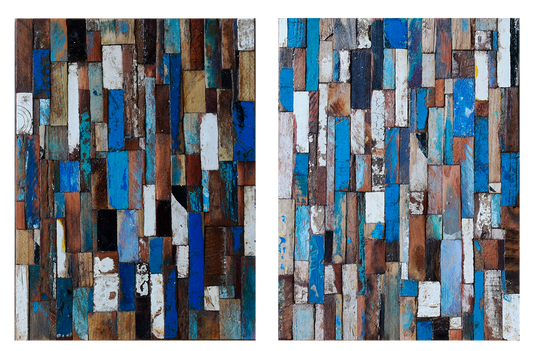 Recuerdos Constructivos (Diptych), Assemblage, 30x40cm cu / 11.8x15.7in ea