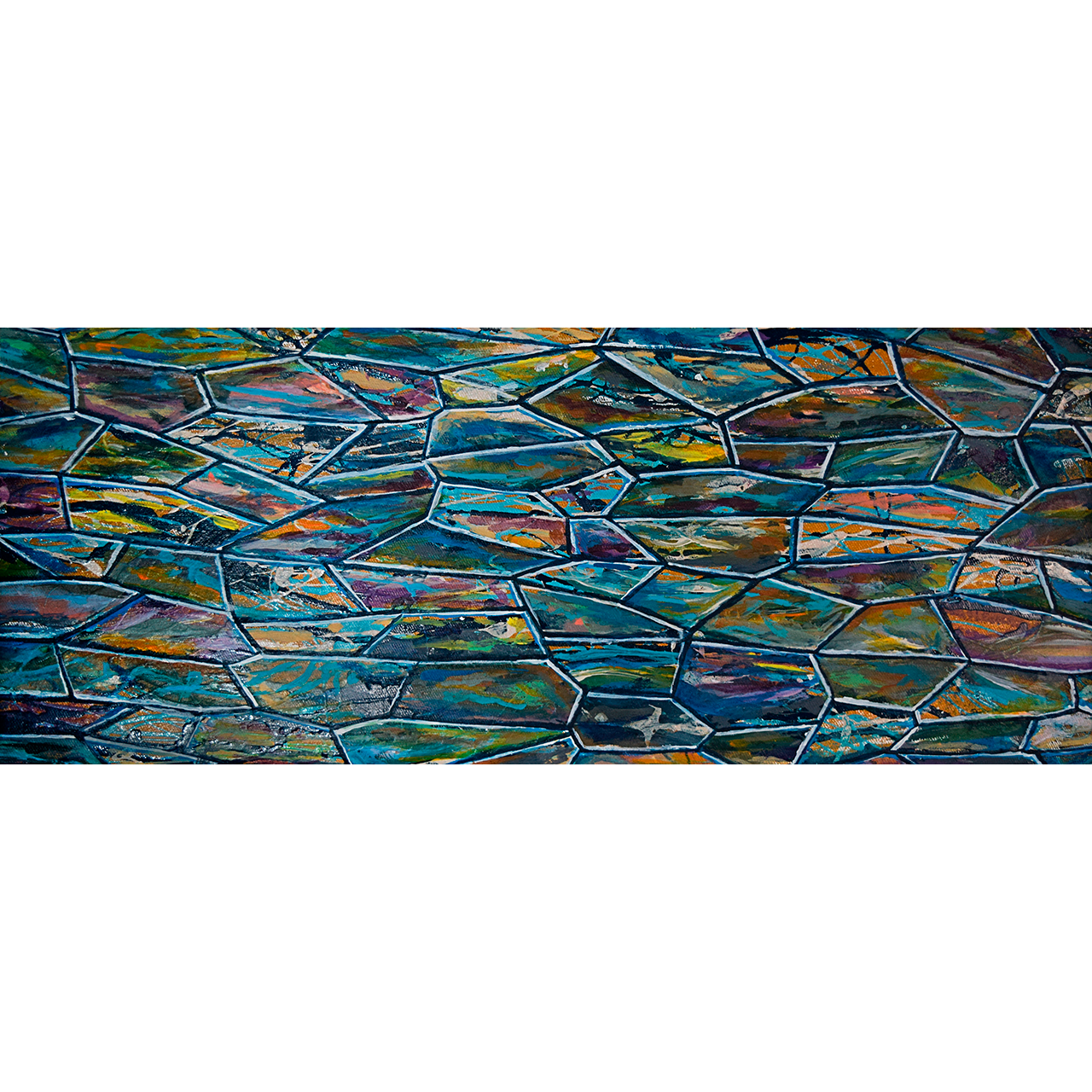 Traffic, Acrylic on Canvas, 50x20cm / 19.7x7.9in