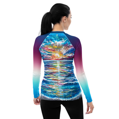 Abstract Sunset, Women's Rash Guard