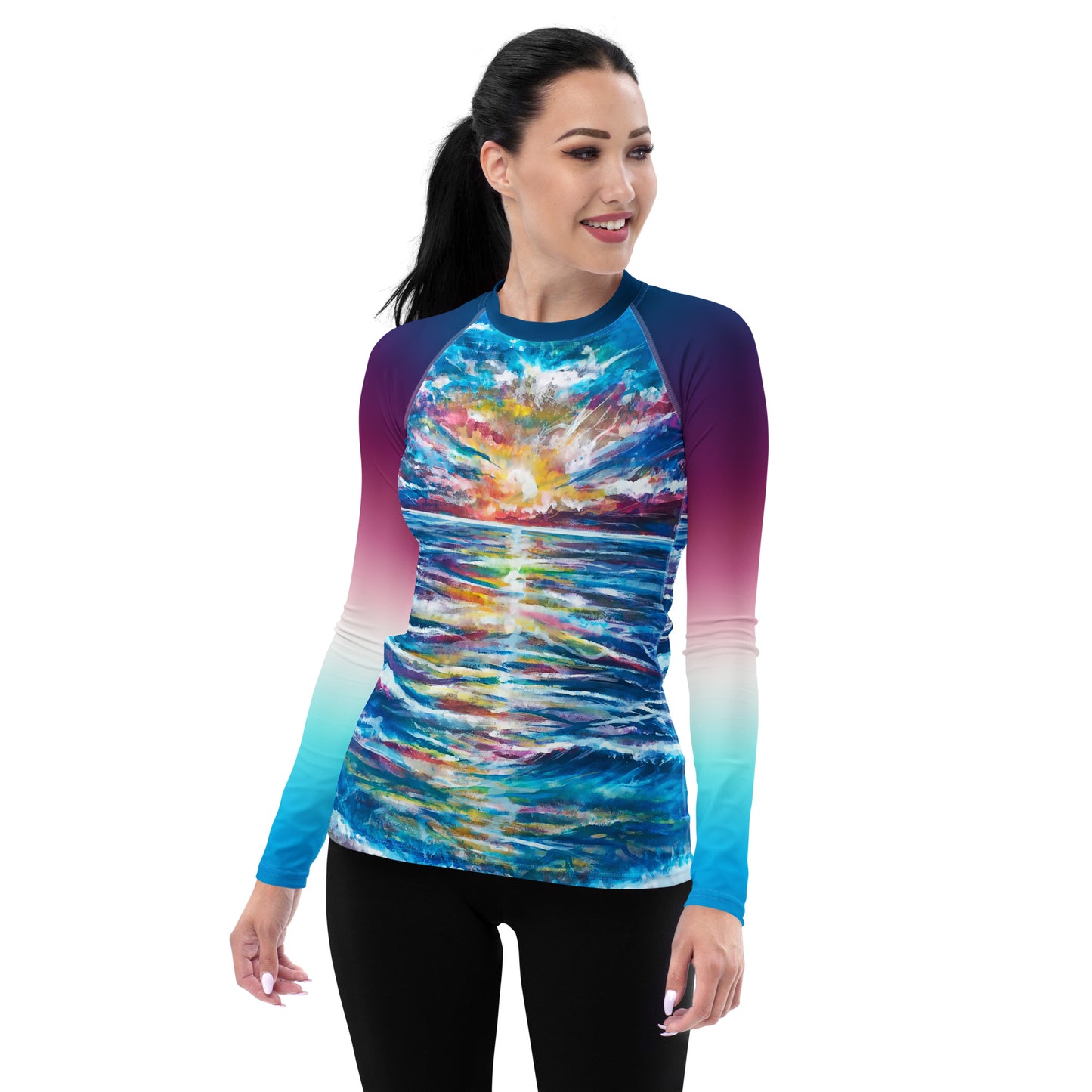 Abstract Sunset, Women's Rash Guard