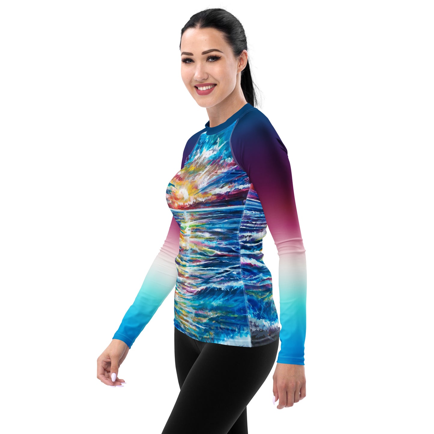 Abstract Sunset, Women's Rash Guard