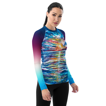 Abstract Sunset, Women's Rash Guard