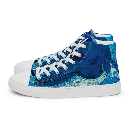 Humpback Whale, Men’s high top canvas shoes