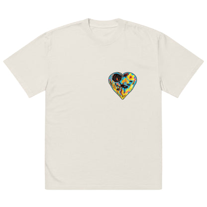 Mush Heart + Mush Cascade, Unisex Oversized T-Shirt