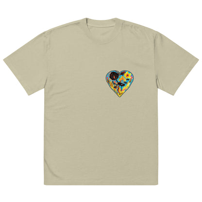 Mush Heart + Mush Cascade, Unisex Oversized T-Shirt