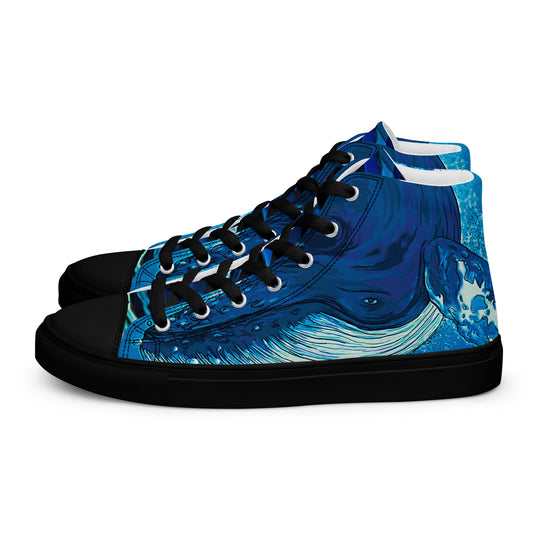 Humpback Whale, Women’s high top canvas shoes