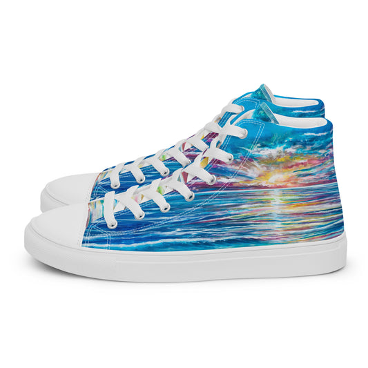 Abstract Sunset, Women’s high top canvas shoes